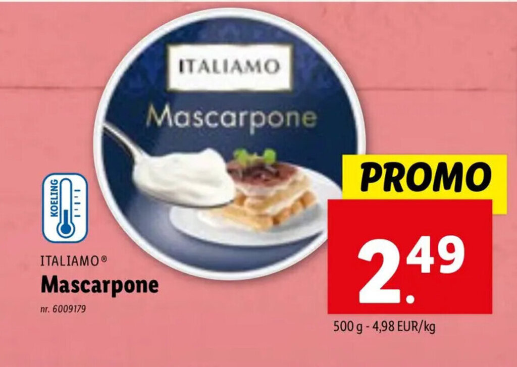 Mascarpone promotie bij Lidl