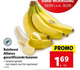 Lidl Rainforest Alliance gecertificeerde bananen aanbieding