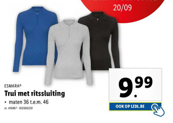Lidl Trui met ritssluiting aanbieding
