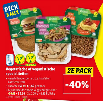 Lidl Vegetarische of veganistische specialiteiten aanbieding