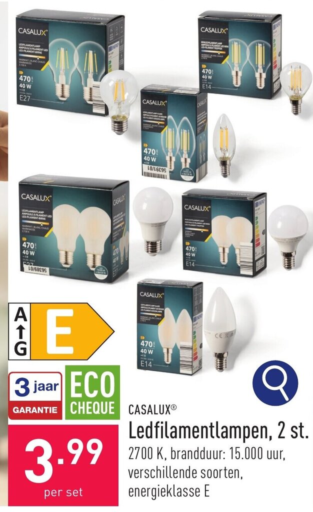 ALDI Ledfilamentlampen aanbieding