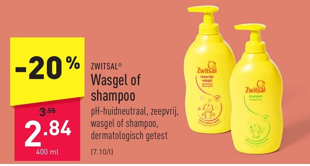 ALDI Wasgel of shampoo 400 ml aanbieding