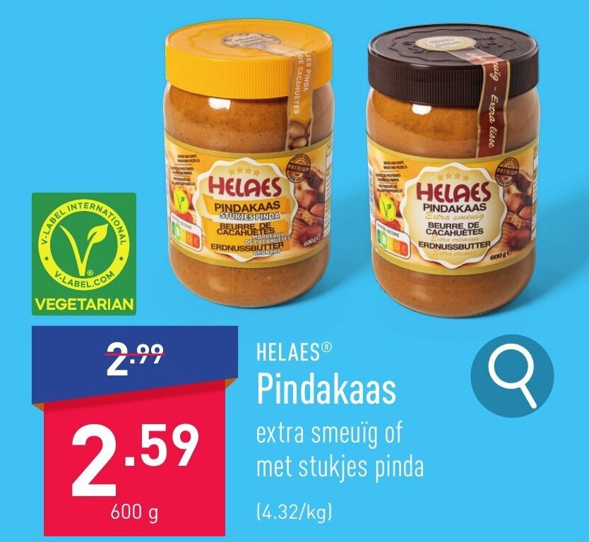 ALDI Pindakaas 600 g aanbieding