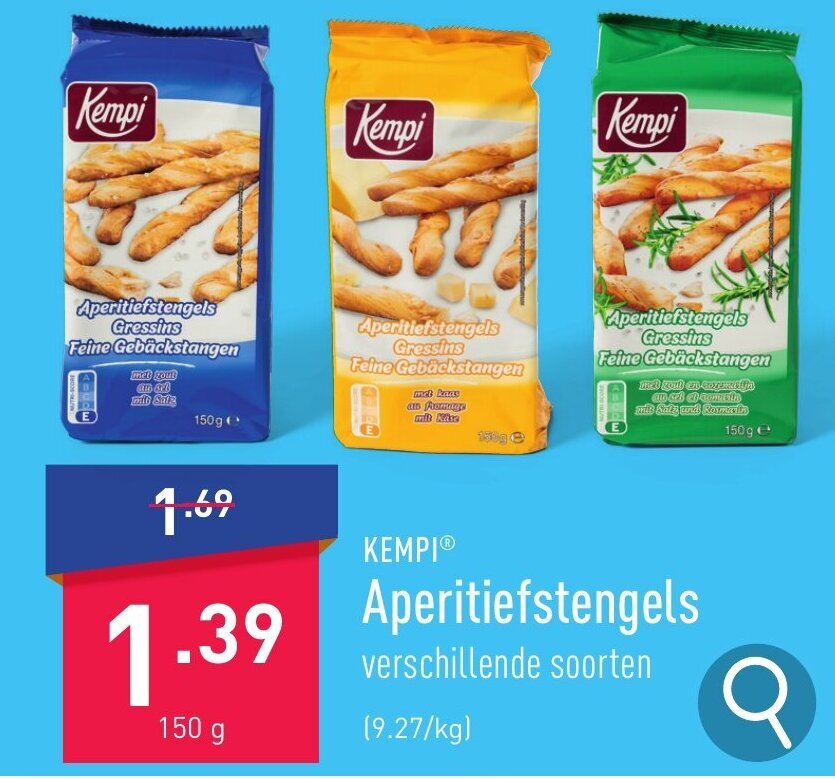 ALDI Aperitiefstengels 150 g aanbieding