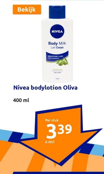 Action Nivea bodylotion Oliva 400 ml aanbieding