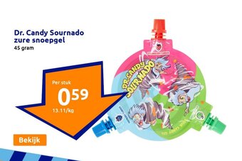 Action Dr. Candy Sournado zure snoepgel 45 gram aanbieding