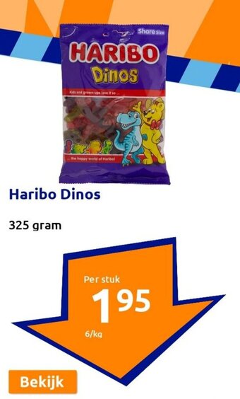 Action Haribo Dinos 325 gram aanbieding