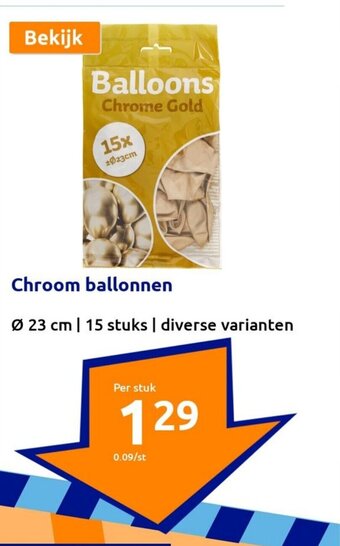 Action Chroom ballonnen aanbieding