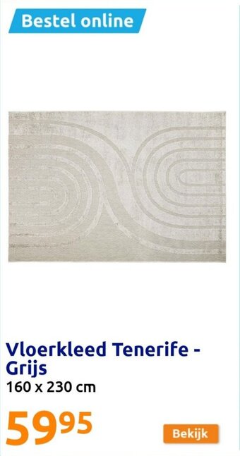 Action Vloerkleed Tenerife - Grijs aanbieding