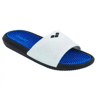 Decathlon Badslippers voor zwembad marco blauw/wit aanbieding