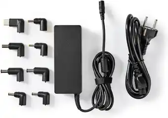 Bol.com Nedis notebook-adapter - 90 w - 18.5 / 19 / 19.5 / 20 v dc - 6.0 a - type-f (cee 7/7) aanbieding