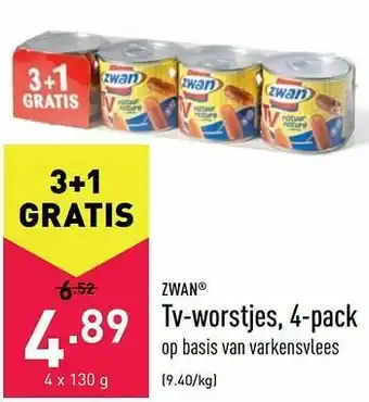 ALDI Zwan tv-worstjes aanbieding