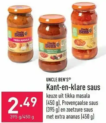 ALDI Uncle ben`s kant-en-klare saus aanbieding