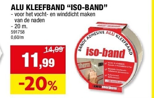 Hubo Alu kleefband “iso-band” aanbieding