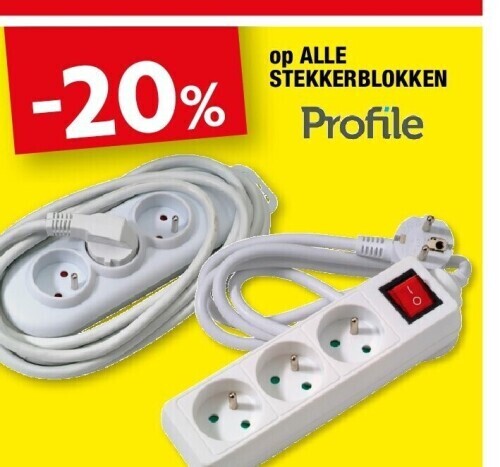 Hubo Op alle stekkerblokken aanbieding