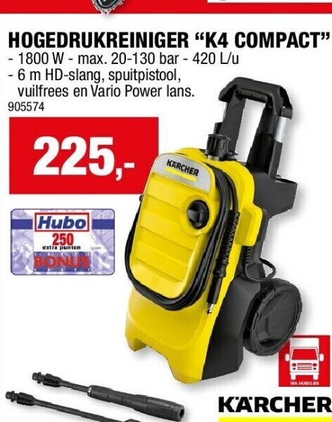 Hubo Hogedrukreiniger “k4 compact” aanbieding