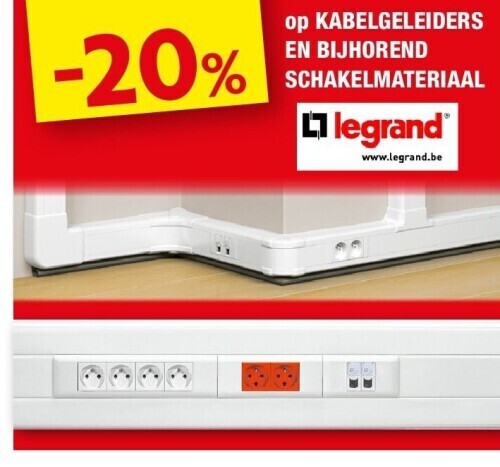 Hubo Op kabelgeleiders en bijhorend schakelmateriaal aanbieding