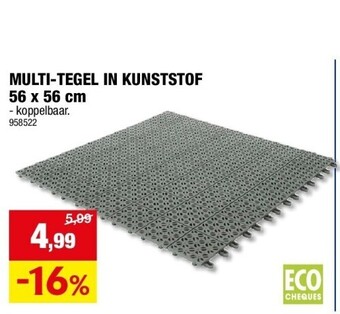 Hubo Multi-tegel in kunststof 56 x 56 cm aanbieding