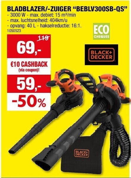 Hubo Bladblazer/-zuiger “beblv300sb-qs” aanbieding