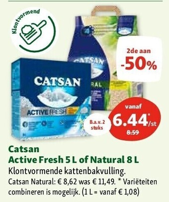 Maxi Zoo Catsan active fresh 5 l of natural 8 l aanbieding