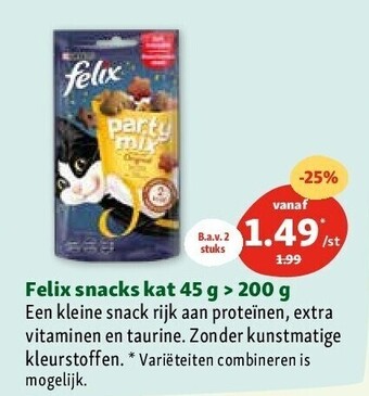 Maxi Zoo Felix snacks kat 45 g > 200 g aanbieding