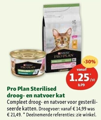 Maxi Zoo Pro plan sterilised droog- en natvoer kat aanbieding