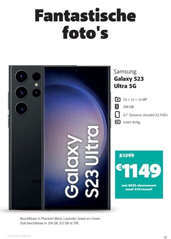 Base Samsung galaxy s23 ultra 5g aanbieding