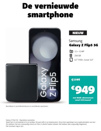 Base Samsung galaxy z flip5 5g aanbieding