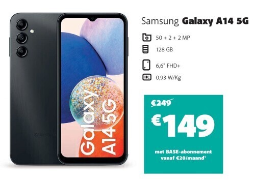 Base Samsung galaxy a14 5g aanbieding