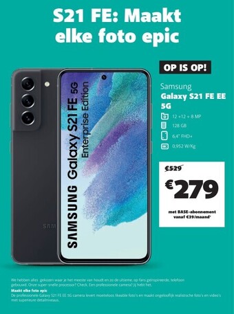 Base Samsung galaxy s21 fe ee 5g aanbieding