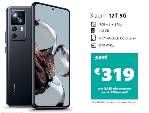 Base Xiaomi 12t 5g aanbieding