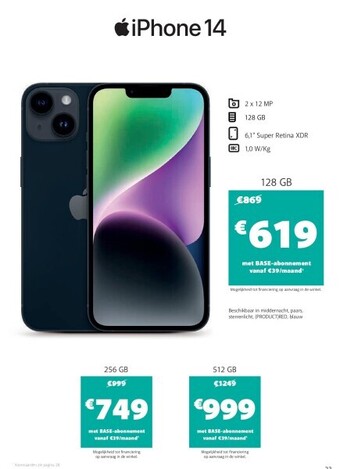 Base Iphone 14 aanbieding