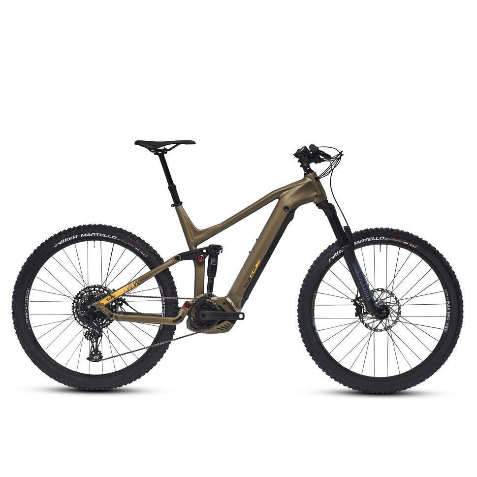 Decathlon Elektrische mountainbike e-all mountain full suspension oker 29 aanbieding