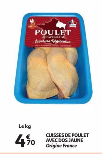 Auchan CUISSES DE POULET AVEC DOS JAUNE aanbieding