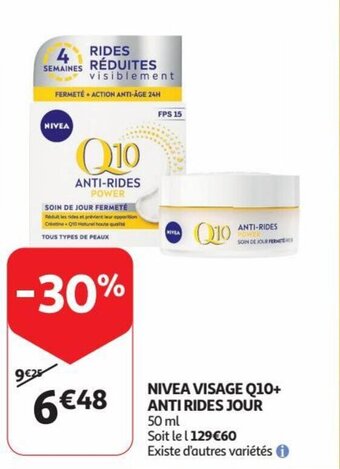 Auchan NIVEA VISAGE Q10+ ANTI RIDES JOUR 50 ml aanbieding
