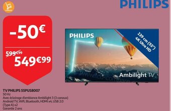 Auchan TV PHILIPS 55PUS8007 50 Hz aanbieding