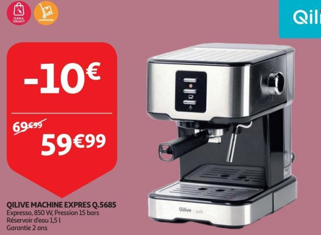 QILIVE MACHINE EXPRES Q.5685 850w promotie bij Auchan