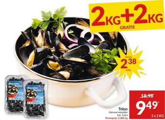 Intermarché Triton Zeeuwse mosselen 2 x 2kg aanbieding