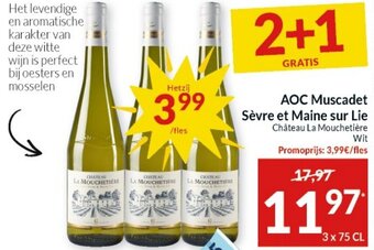 Intermarché AOC Muscadet Sèvre et Maine sur Lie Château La Mouchetière Wit 3 x 75cl aanbieding