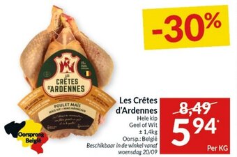 Intermarché Les Crêtes d'Ardennes Hele kip Geel of Wit aanbieding
