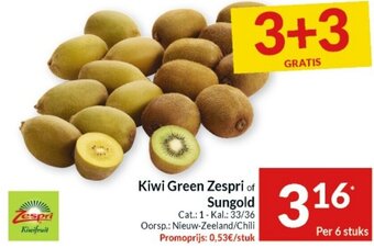 Intermarché Kiwi Green Zespri of Sungold aanbieding