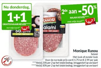 Intermarché Monique Ranou Salami aanbieding