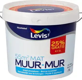 Levis muurverf - mat - wit - 5l - 4+1l gratis