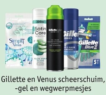 Kruidvat Gillette en Venus scheerschuim, gel en wegwerpmesjes aanbieding