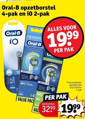 Kruidvat Oral B opzetborstel 4 pak en i0 2 pak aanbieding