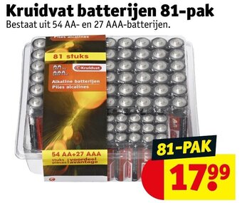 Kruidvat batterijen 81-pak aanbieding