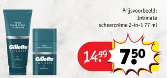 Kruidvat Gillette Intimate scheercrème 2-in-1 77 ml aanbieding