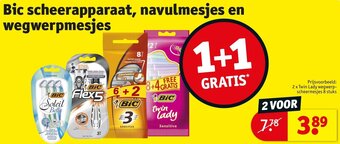 Kruidvat Bic scheerapparaat, navulmesjes en wegwerpmesjes aanbieding