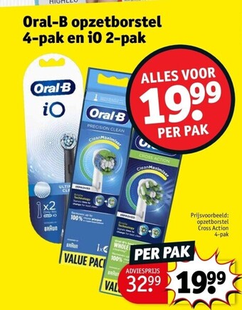Kruidvat Oral-b opzetborstel 4-pak en io 2-pak aanbieding