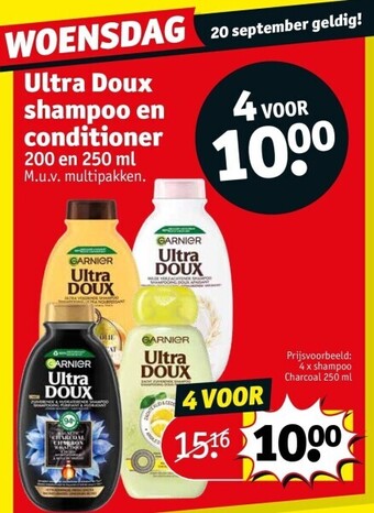 Kruidvat Ultra doux shampoo en conditioner aanbieding